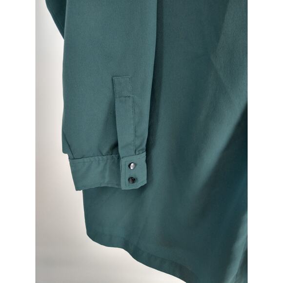 Sejour Blouse Top Plus 20W Keyhole Pleated‎ Button Neck Long Sleeve Casual Green - Picture 8 of 8
